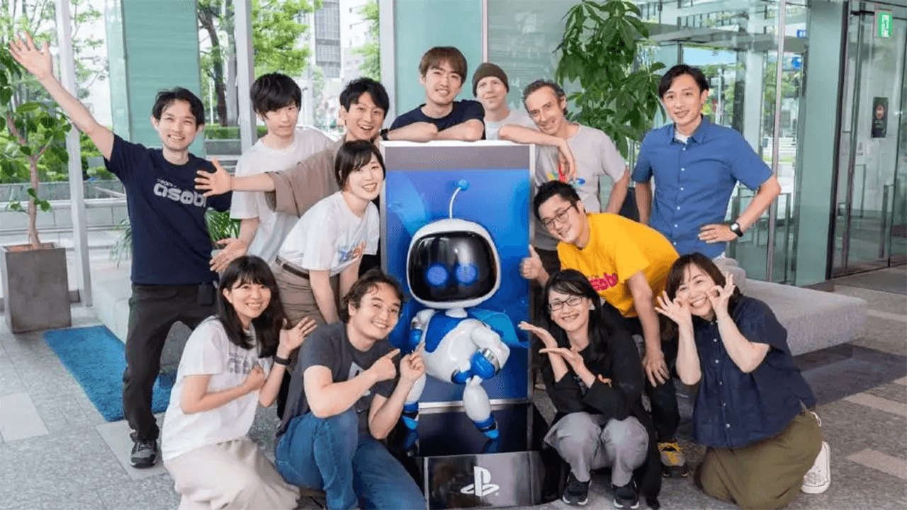 Team Asobi with their mascot Astro Bot